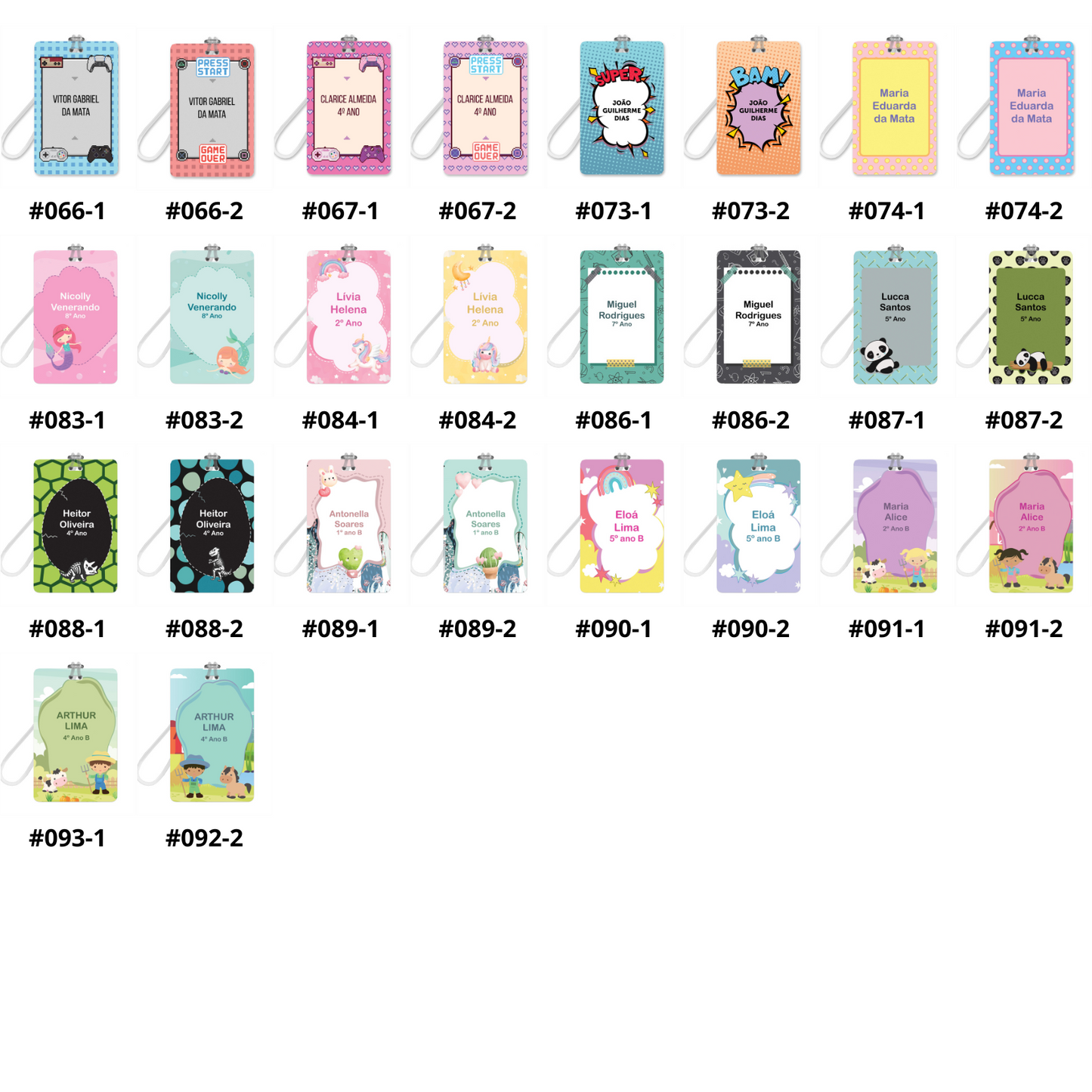 Tags para Mochila Escolar Personalizadas Identificacao 4un 150