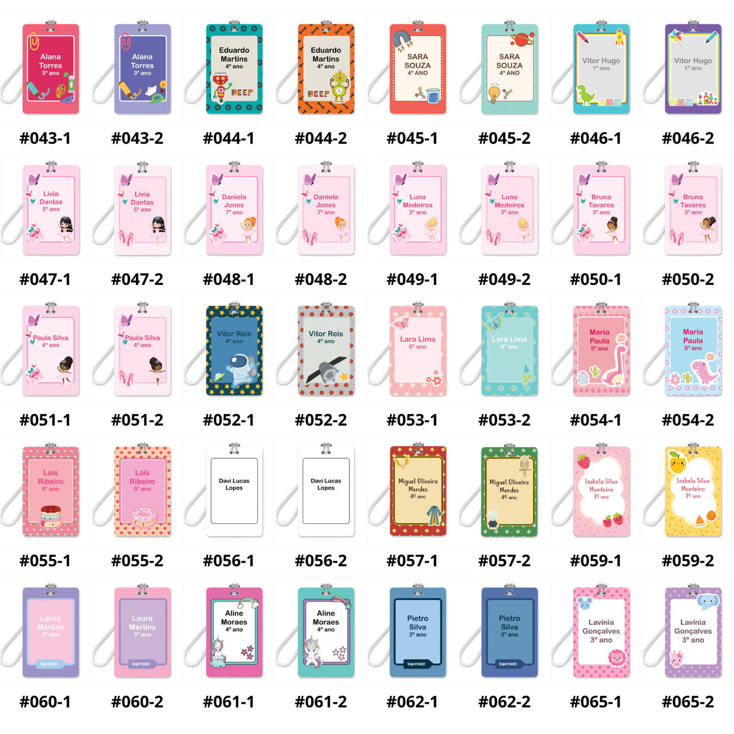 Tags para Mochila Escolar Personalizadas Identificacao 4un 149