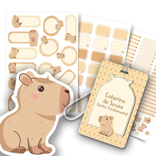 Etiquetas Escolares Capivara Personalizadas Tag Mochila 223