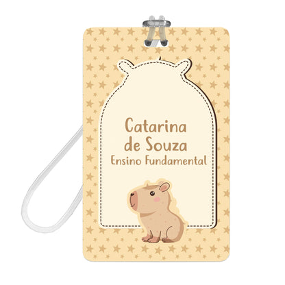 Etiquetas Escolares Capivara Personalizadas Tag Mochila 224