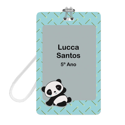 Etiquetas Escolares Panda Azul Personalizadas 2 Tags Mochila 9