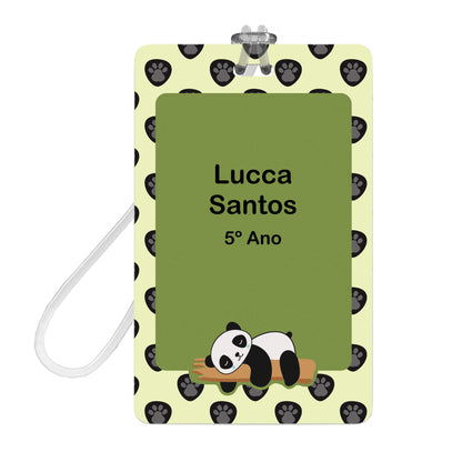 Etiquetas Escolares Panda Azul Personalizadas 2 Tags Mochila 10
