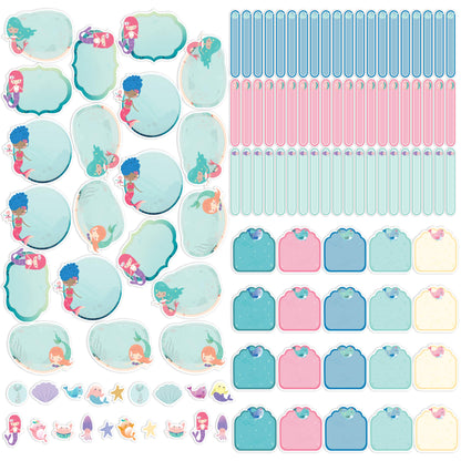 Etiquetas Escolares Personalizadas Menina Sereias Kit Jumbo 14