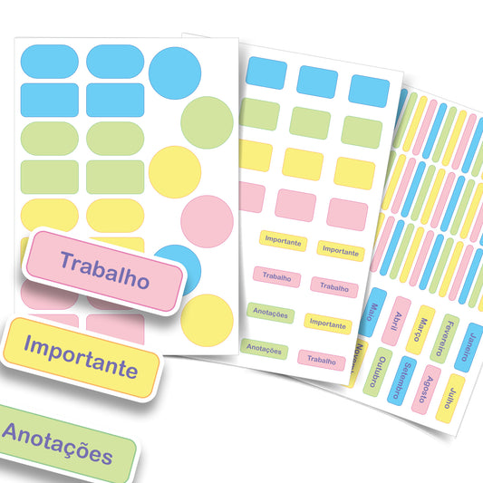 Etiquetas Escolares Personalizadas Candy Colors Kit Jumbo 52