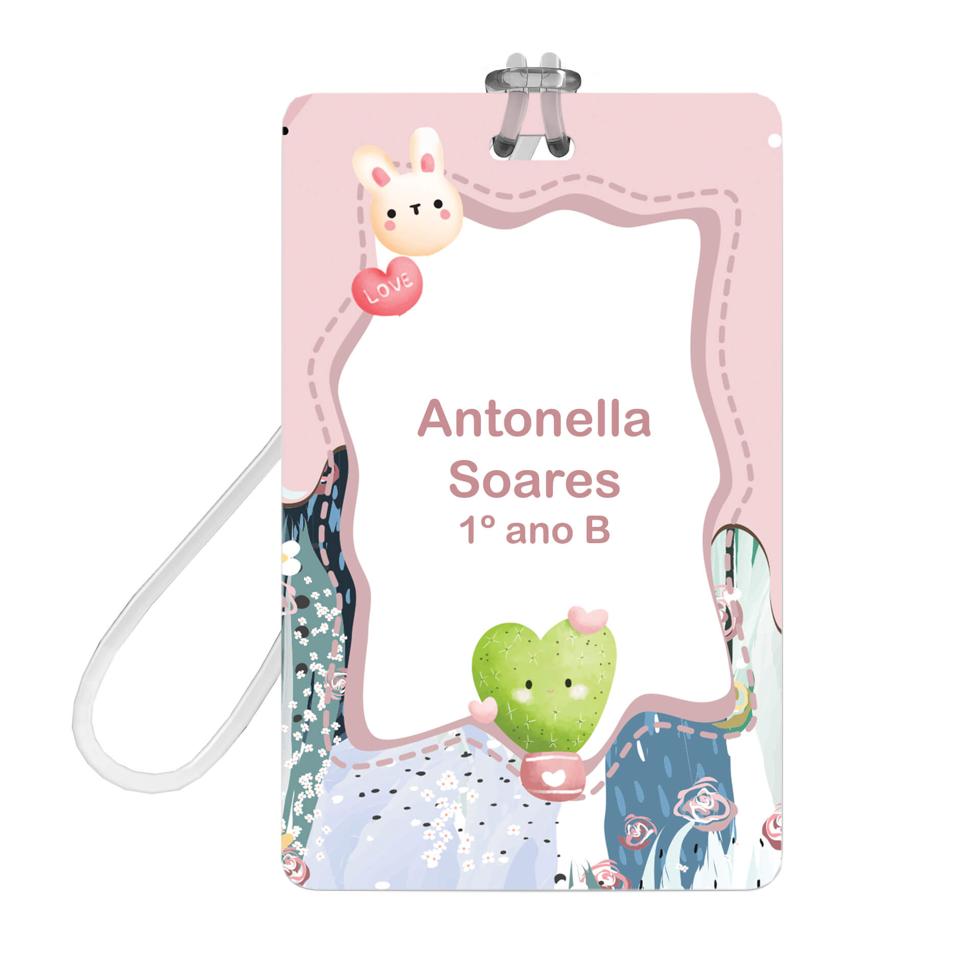 Etiquetas Personalizadas Material Escolar Cacto 2 Tags Mochila 93