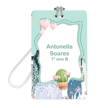 Etiquetas Personalizadas Material Escolar Cacto 2 Tags Mochila 96
