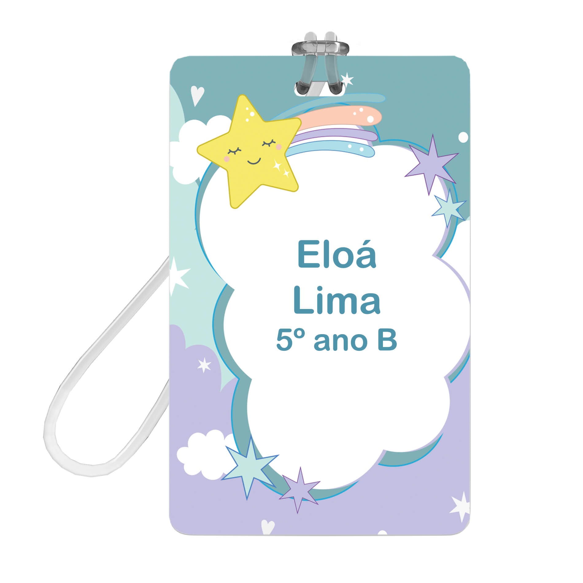Etiquetas Escolares Personalizadas Arco iris 2 Tags Mochila 105