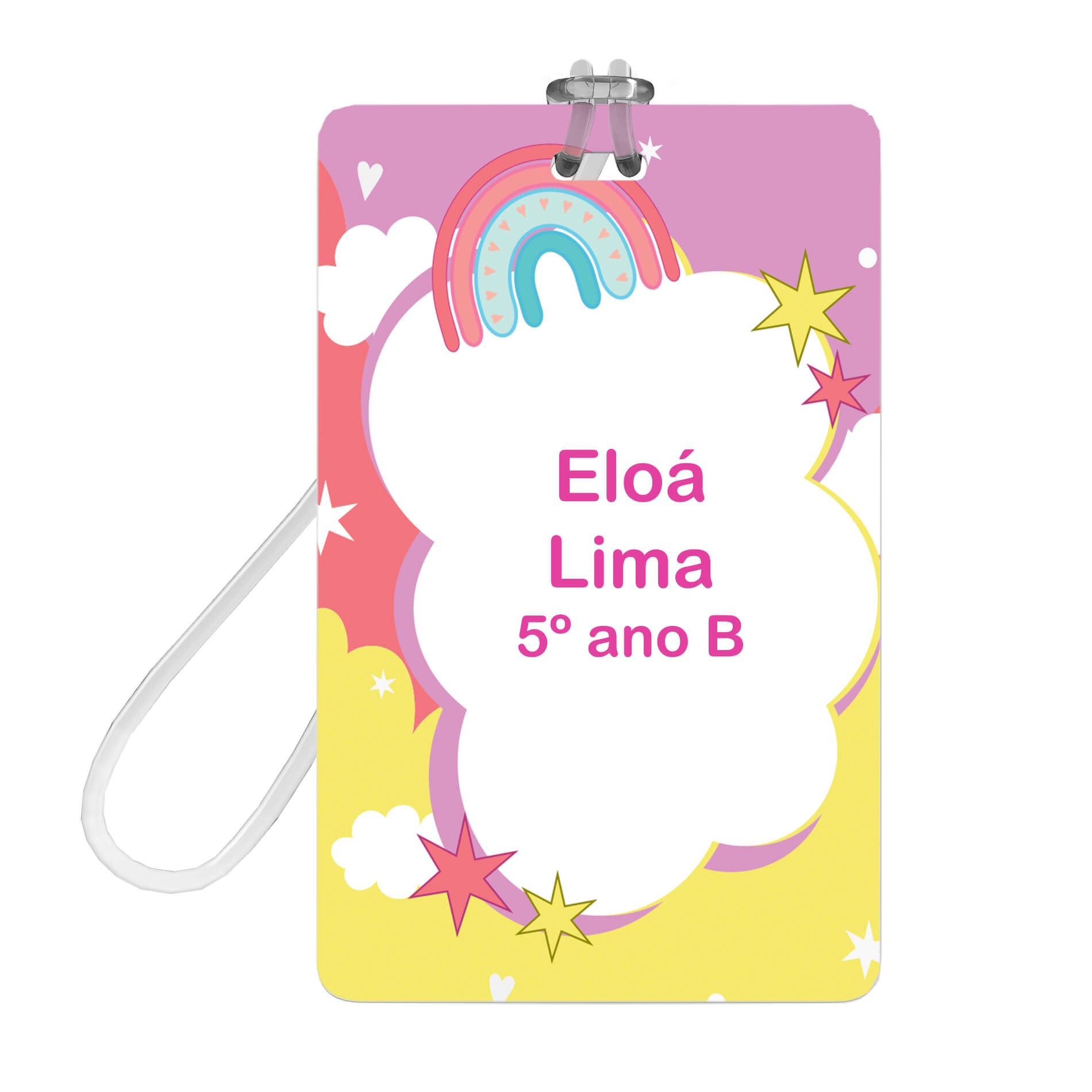 Etiquetas Escolares Personalizadas Arco iris 2 Tags Mochila 107