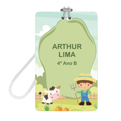 Etiquetas Material Escolar com Tag para Mochila Fazendinha 125