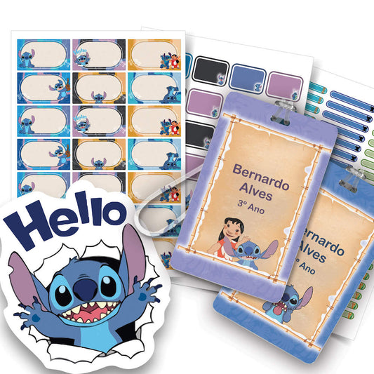 Etiquetas Escolares Personalizadas Lilo Stitch 2 Tag Mochila 140