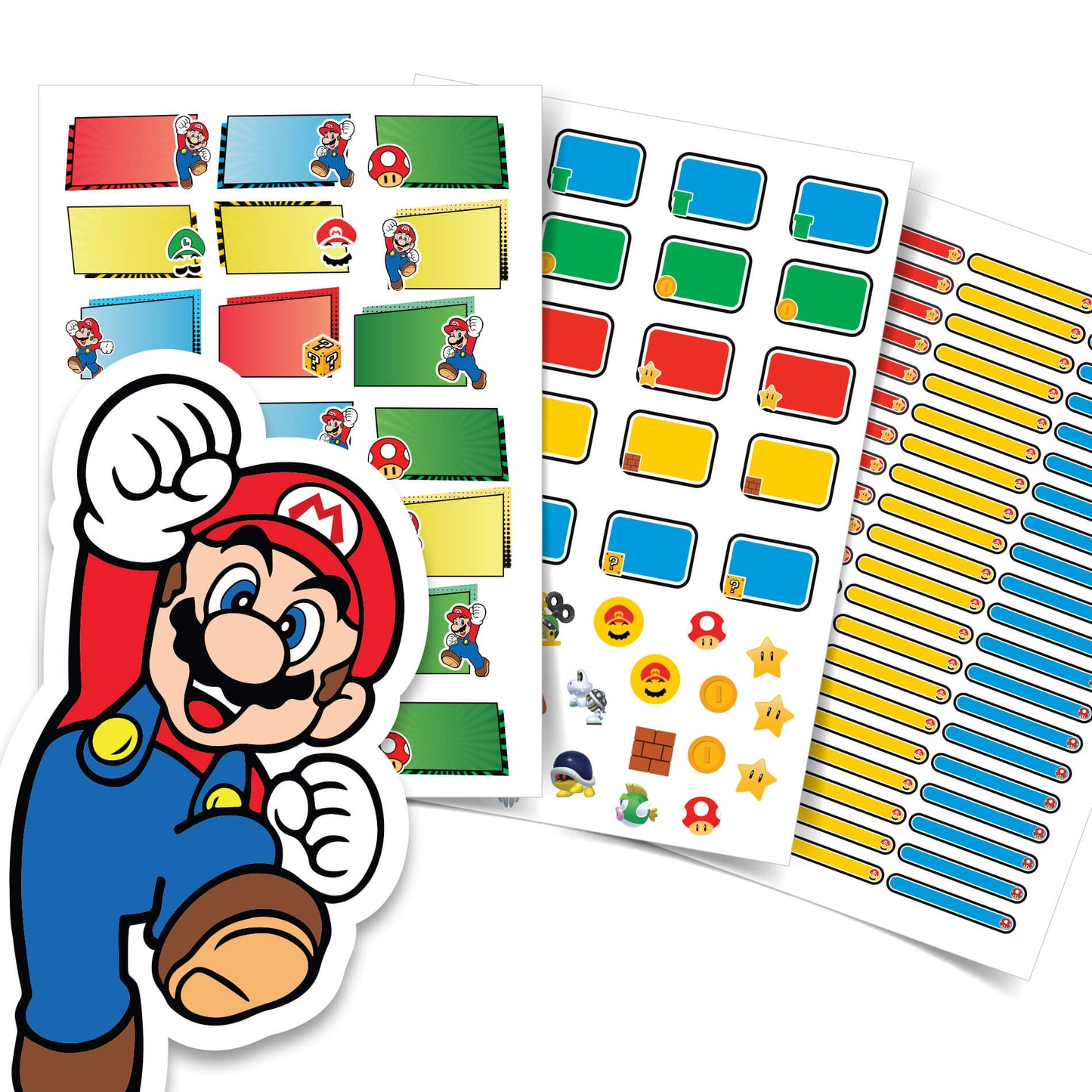 Etiquetas Escolares Mario Bros Personalizadas Kit Jumbo 163