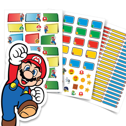 Etiquetas Escolares Mario Bros Personalizadas Kit Jumbo 163